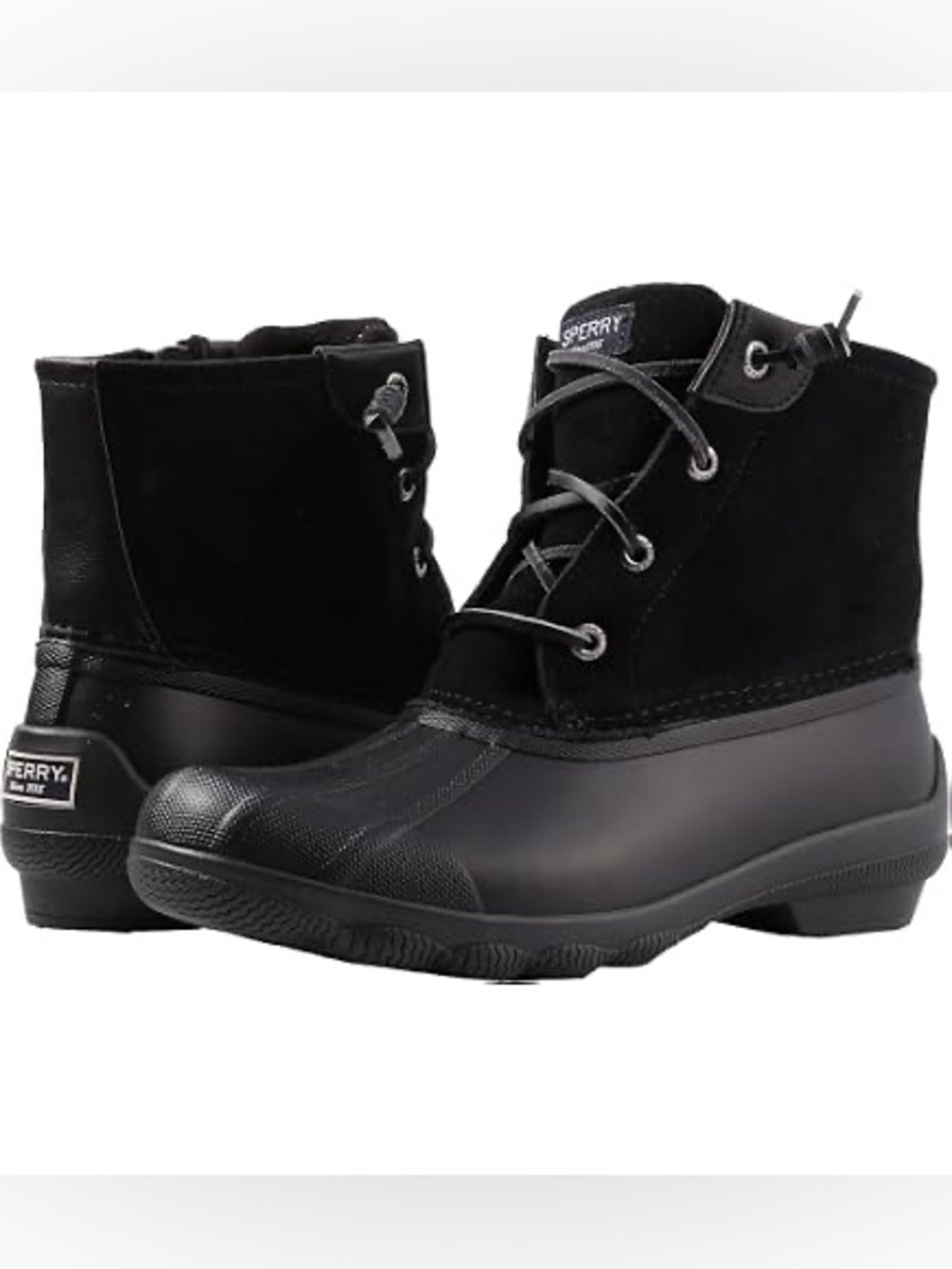 Sperry Women's Syren Gulf Black Ankle Waterproof Lace-Up Boots
